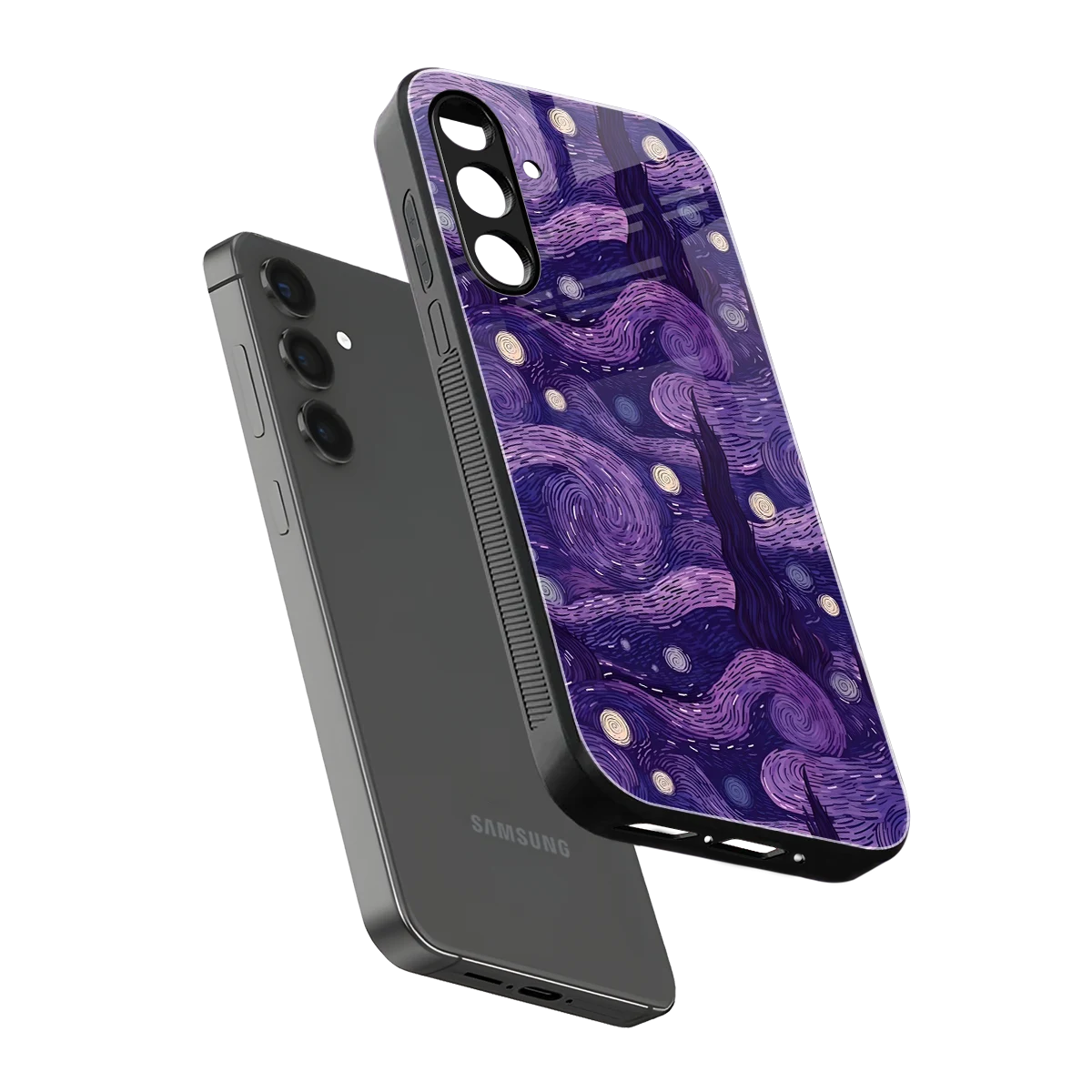 Nebula Galaxy sleek samsung galaxy a55 5g cover with tempered glass back and TPU edges
