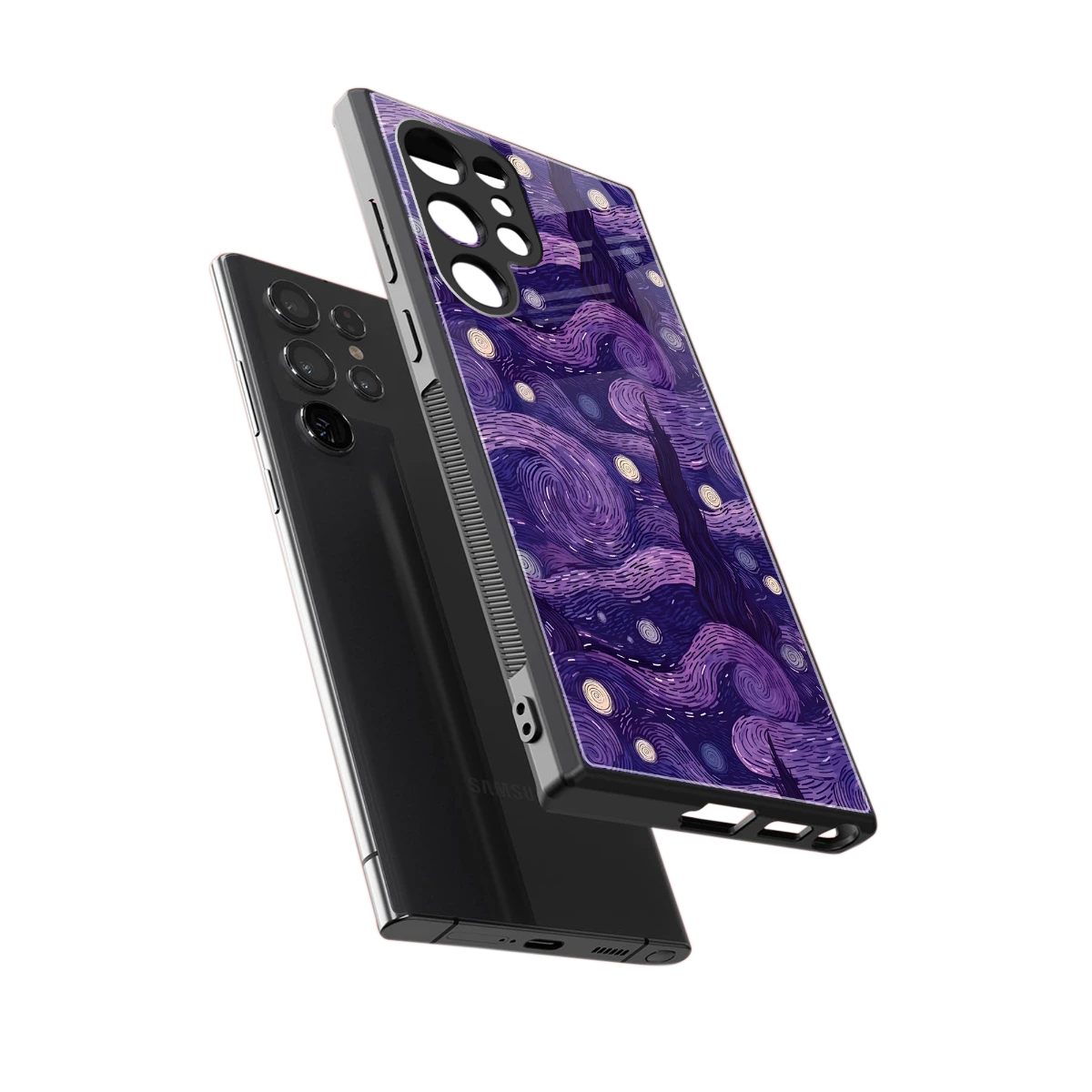 Nebula Galaxy sleek samsung galaxy s23 ultra cover with tempered glass back and TPU edges