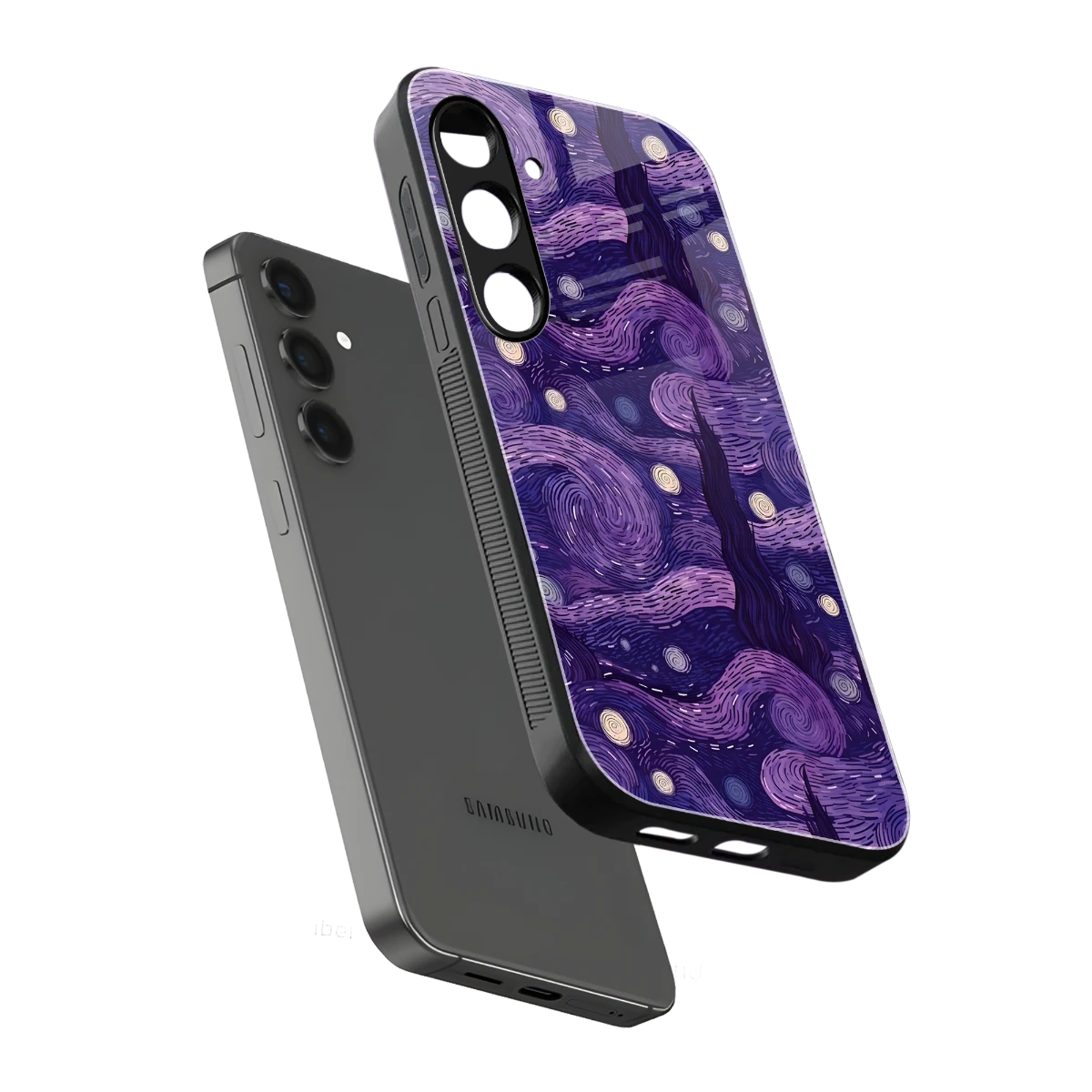 Nebula Galaxy sleek samsung galaxy s25 fe cover with tempered glass back and TPU edges