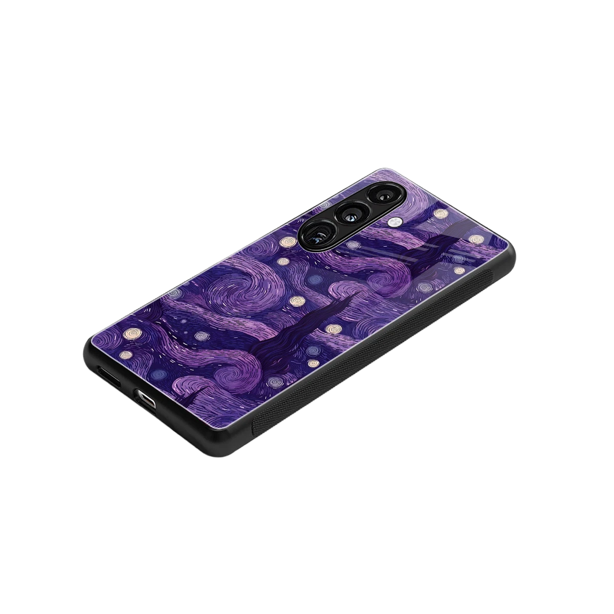 Nebula Galaxy stylish phone case for samsung galaxy s25 | glossy glass and slim fit