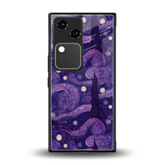 Nebula Galaxy back phone cover | glass case for vivo v30