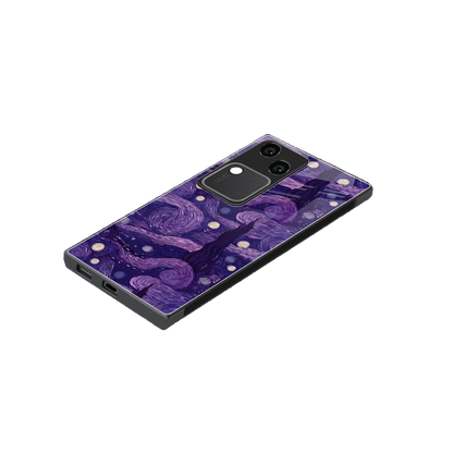 Nebula Galaxy stylish phone case for vivo v30 | glossy glass and slim fit