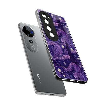 Nebula Galaxy sleek vivo v40 pro cover with tempered glass back and TPU edges
