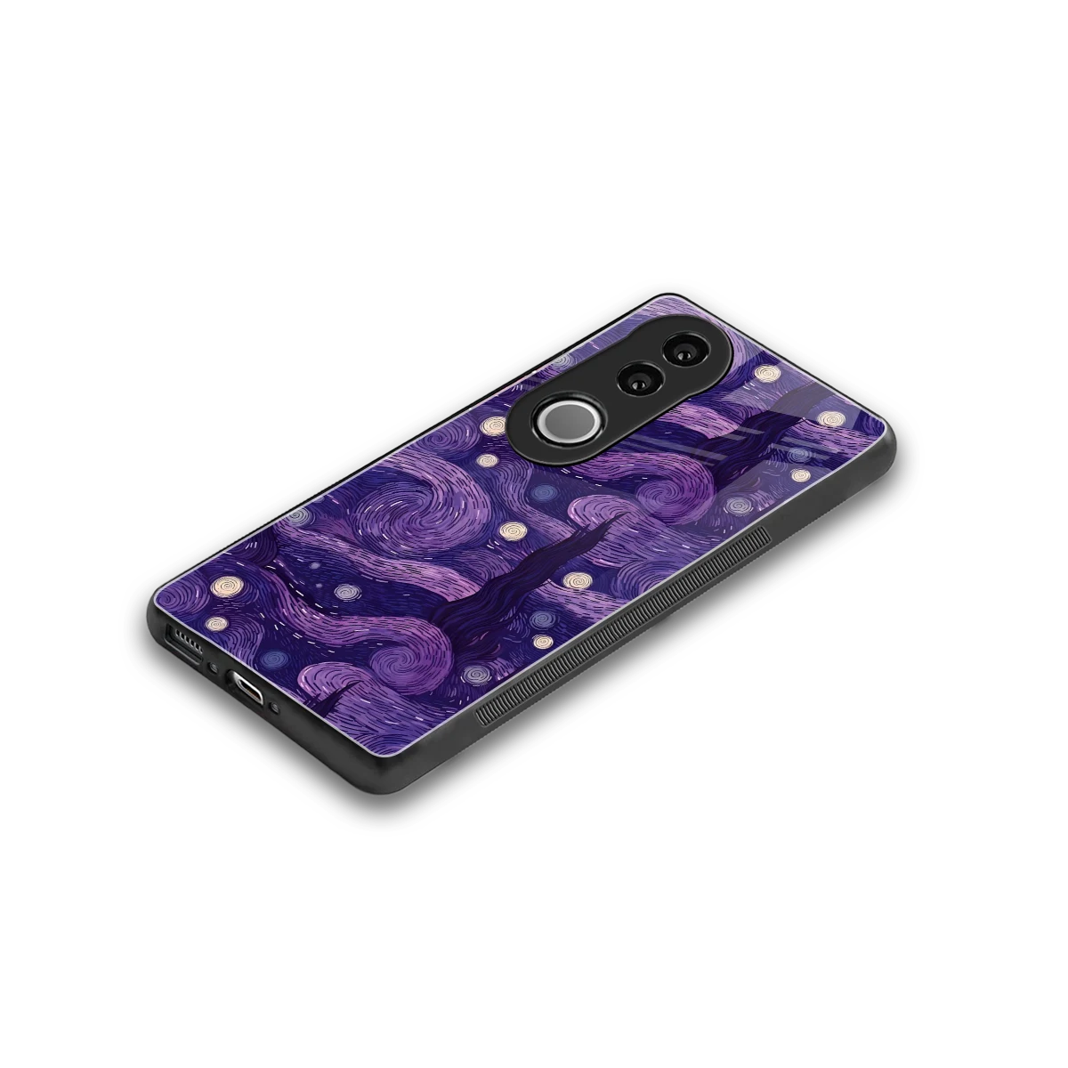 Nebula Galaxy stylish phone case for vivo v50 | glossy glass and slim fit