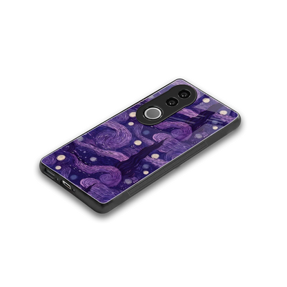 Nebula Galaxy stylish phone case for vivo v50 | glossy glass and slim fit