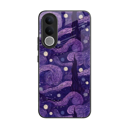 Nebula Galaxy back phone cover | glass case for vivo v70 fe