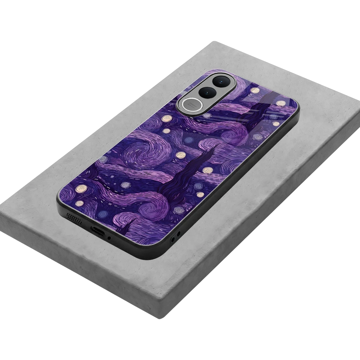Nebula Galaxy stylish phone case for vivo v70 fe | glossy glass and slim fit