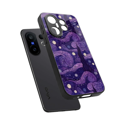 Nebula Galaxy sleek vivo x200 fe cover with tempered glass back and TPU edges