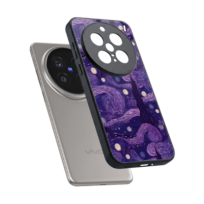 Nebula Galaxy sleek vivo x200 pro cover with tempered glass back and TPU edges