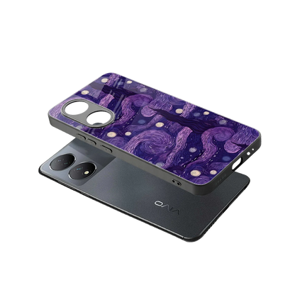 Nebula Galaxy sleek Vivo-y100 cover with tempered glass back and TPU edges