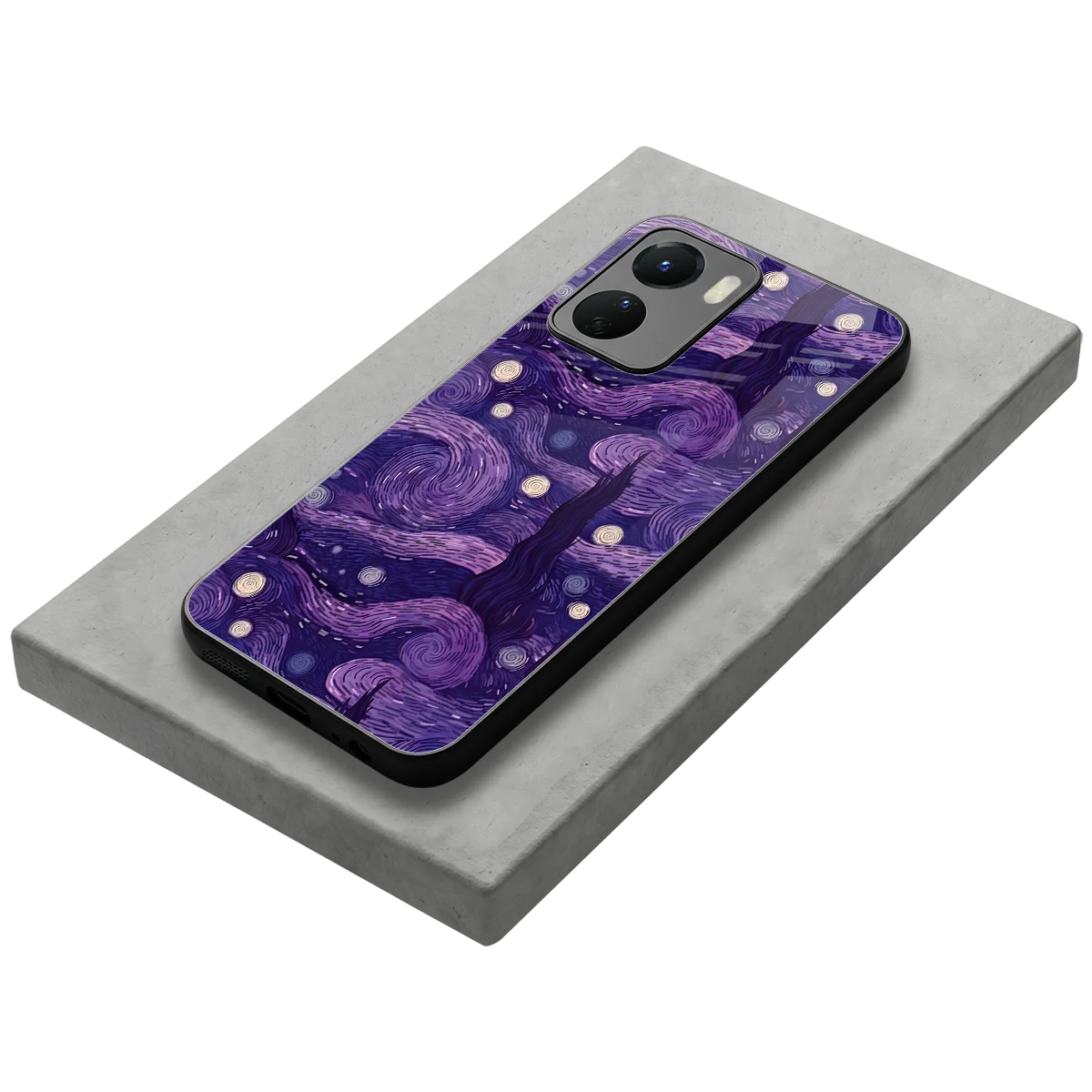 Nebula Galaxy stylish phone case for vivo y16 | glossy glass and slim fit