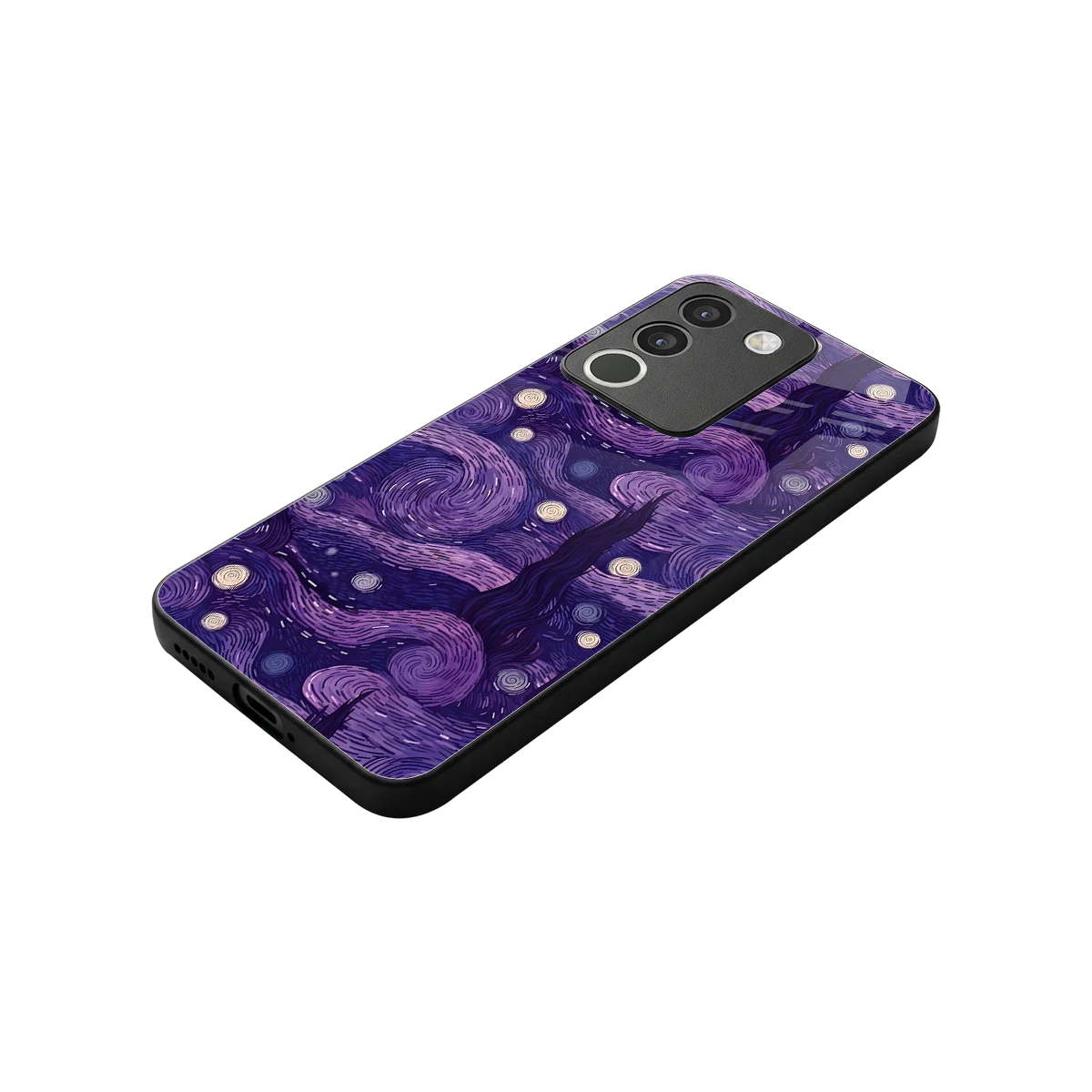 Nebula Galaxy stylish phone case for vivo y200 5g | glossy glass and slim fit