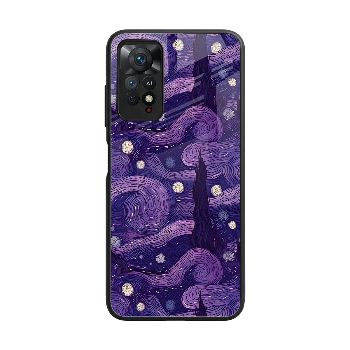 Nebula Galaxy back phone cover | glass case for redmi note 11 pro