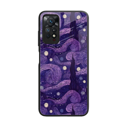 Nebula Galaxy back phone cover | glass case for redmi note 11 pro
