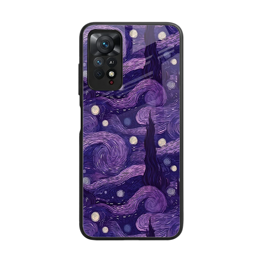 Nebula Galaxy back phone cover | glass case for redmi note 11 pro