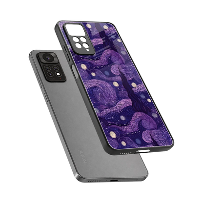Nebula Galaxy sleek redmi note 11 pro cover with tempered glass back and TPU edges