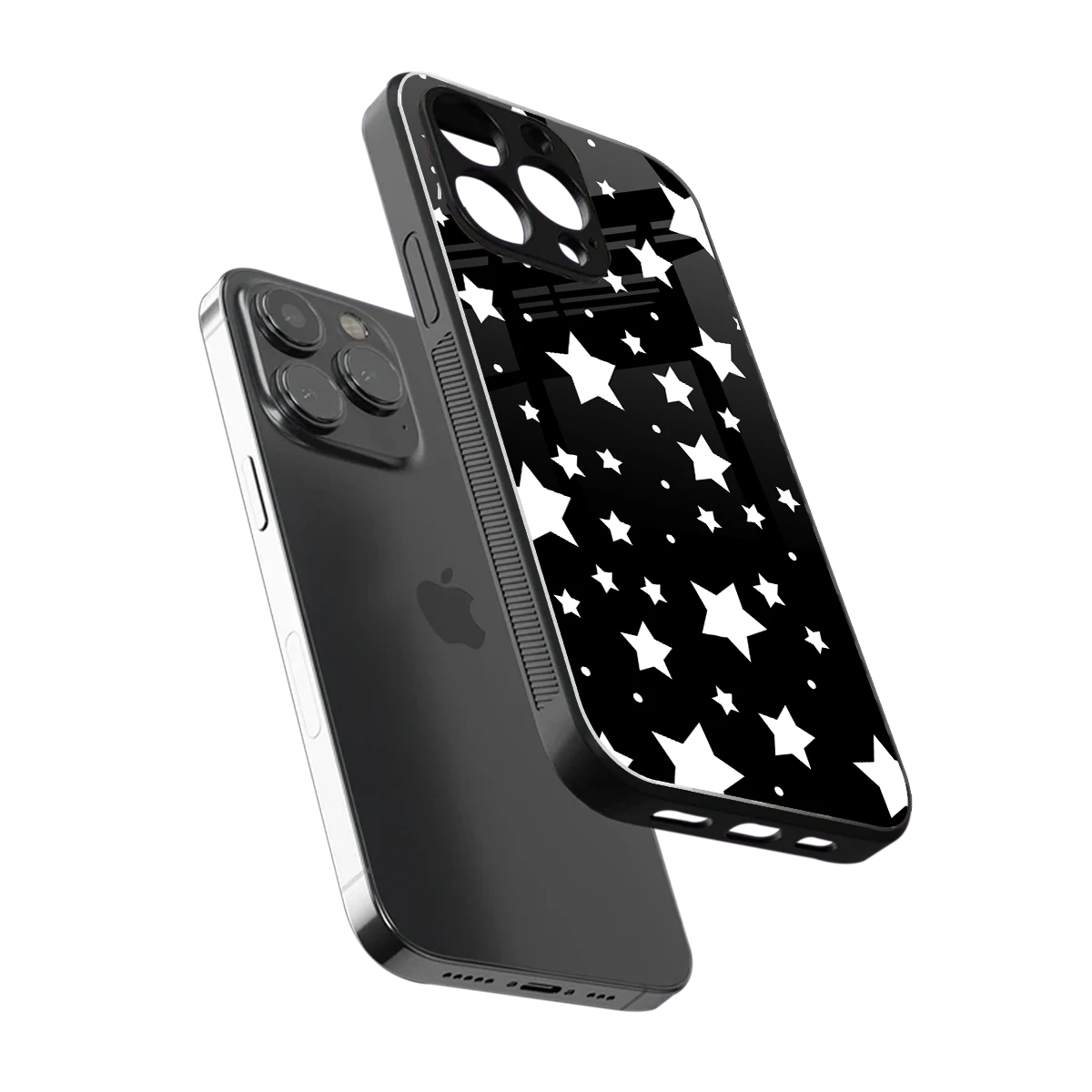 Nebula sleek iphone 15 pro max cover with tempered glass back and TPU edges