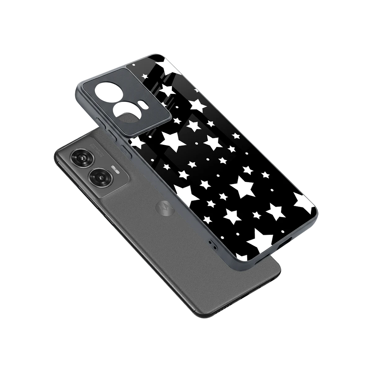 Nebula sleek motorola edge 50 fusion cover with tempered glass back and TPU edges