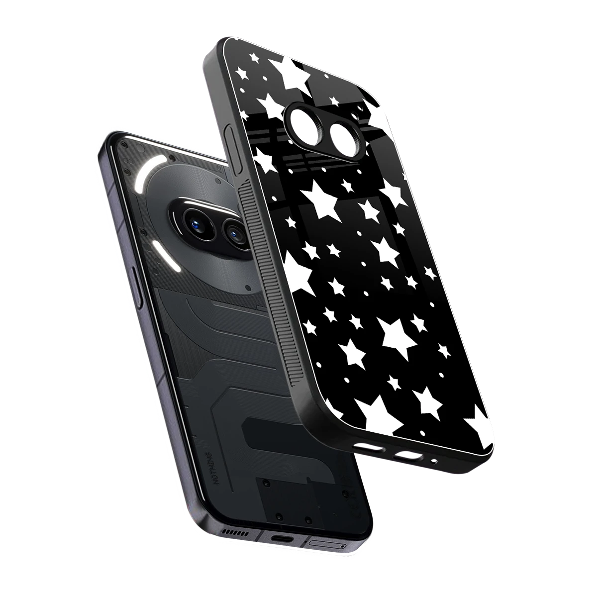 Nebula sleek nothing phone 2a plus cover with tempered glass back and TPU edges