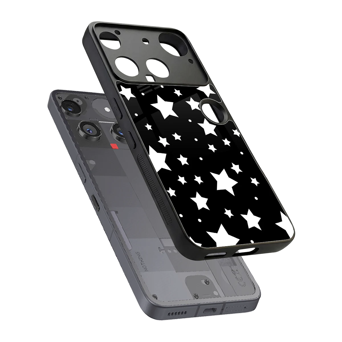 Nebula sleek nothing phone 3 cover with tempered glass back and TPU edges