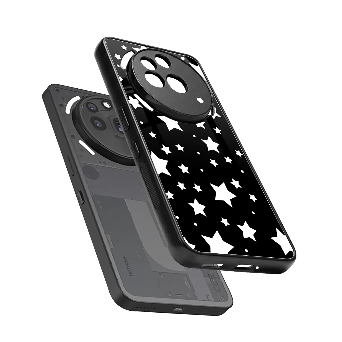 Nebula sleek nothing phone 3a pro cover with tempered glass back and TPU edges