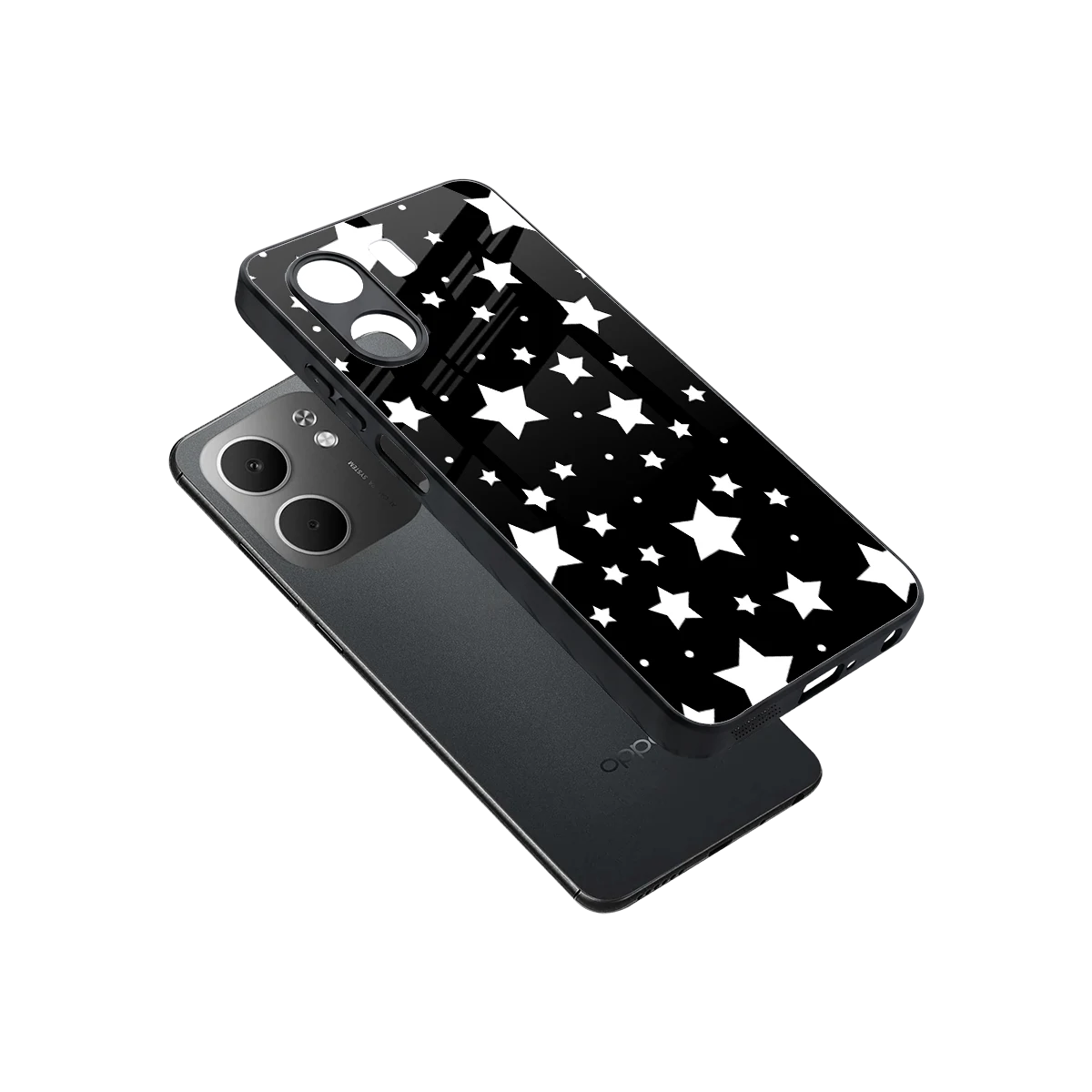 Nebula sleek oppo a5x 5g cover with tempered glass back and TPU edges