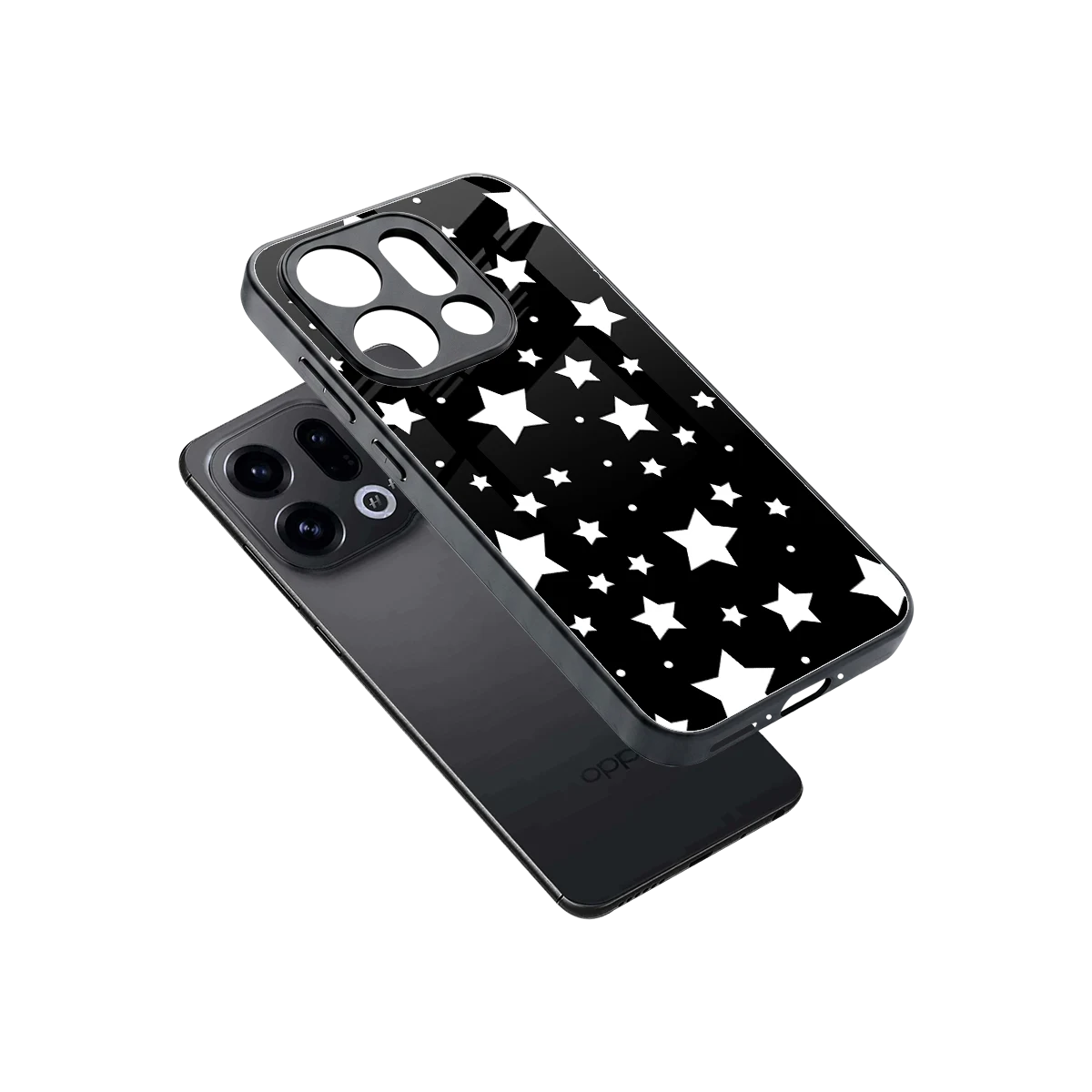 Nebula sleek oppo find x9 cover with tempered glass back and TPU edges