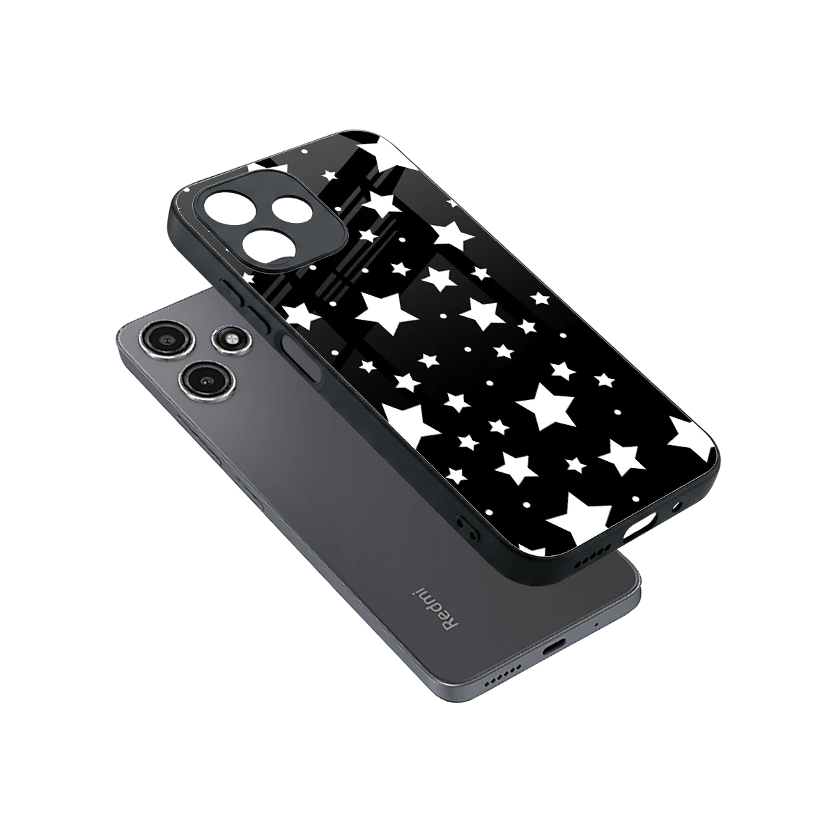 Nebula sleek redmi 12 5g cover with tempered glass back and TPU edges