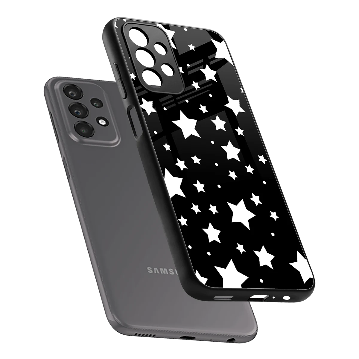 Nebula sleek samsung galaxy a23 cover with tempered glass back and TPU edges