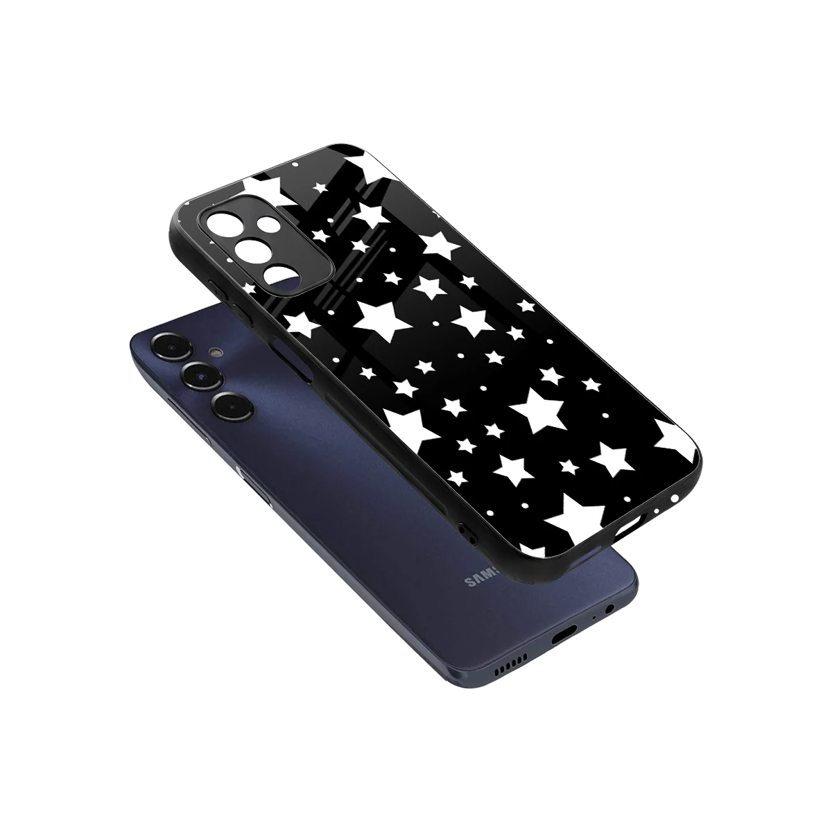 Nebula sleek samsung galaxy m14 5g cover with tempered glass back and TPU edges