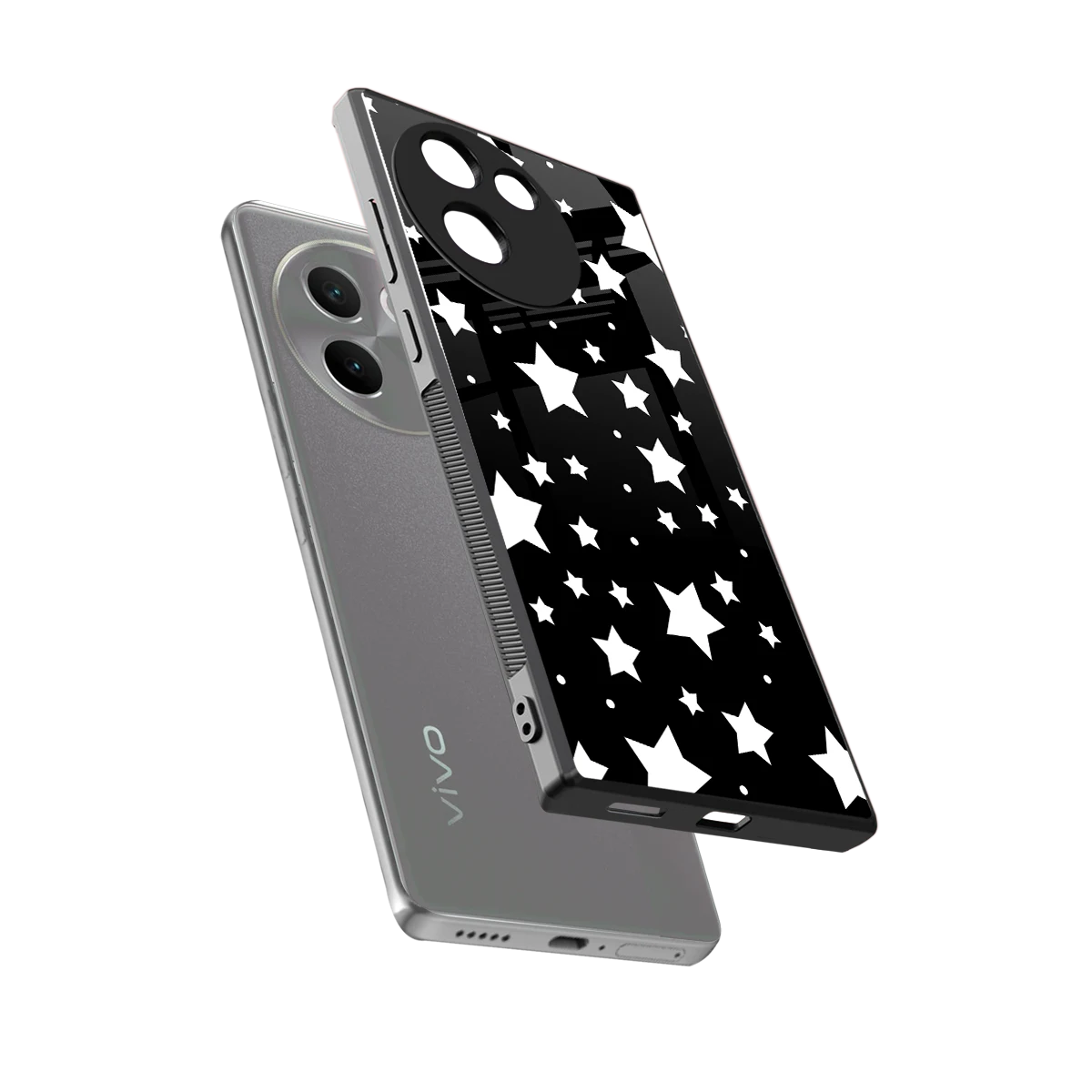 Nebula sleek vivo v30e cover with tempered glass back and TPU edges