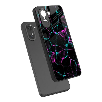 Nebula Veins sleek oneplus nord ce5 5g cover with tempered glass back and TPU edges