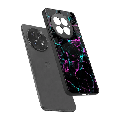 Nebula Veins sleek oneplus 13 cover with tempered glass back and TPU edges