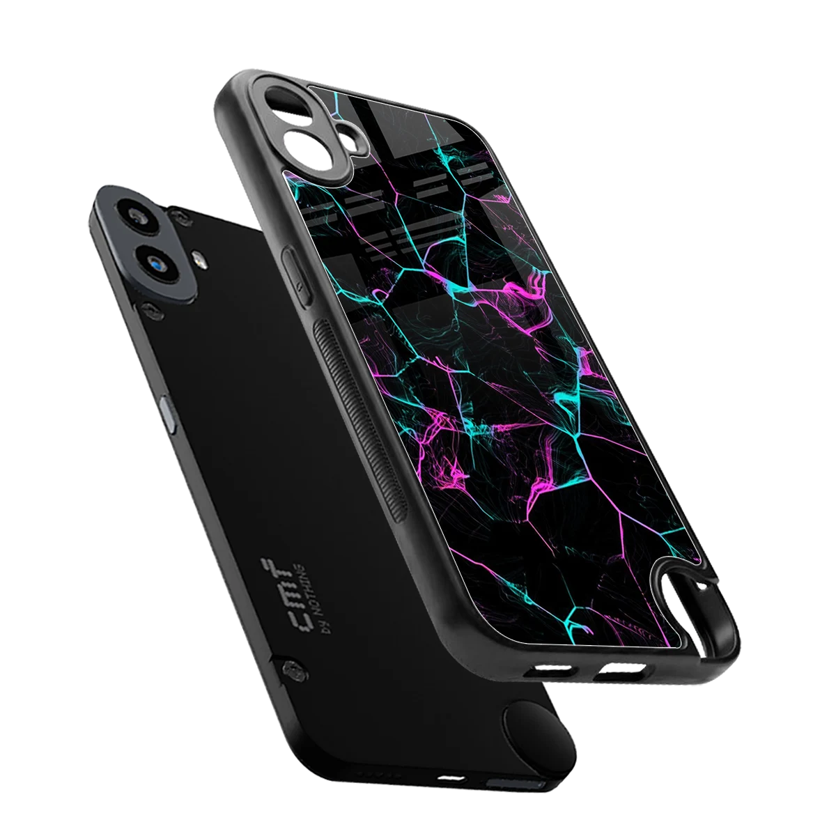 Nebula Veins sleek cmf nothing phone 1 cover with tempered glass back and TPU edges