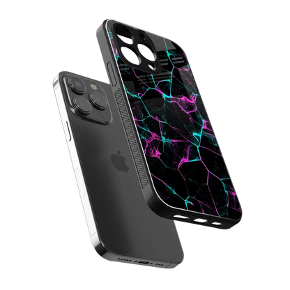 Nebula Veins sleek iphone 13 pro cover with tempered glass back and TPU edges