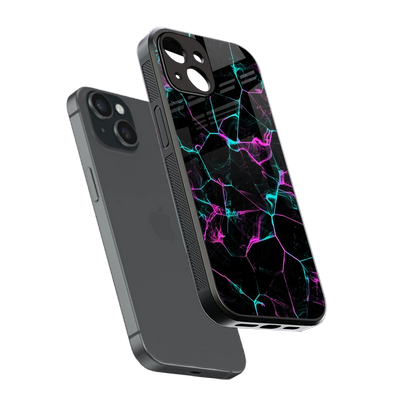 Nebula Veins sleek iphone 13 cover with tempered glass back and TPU edges