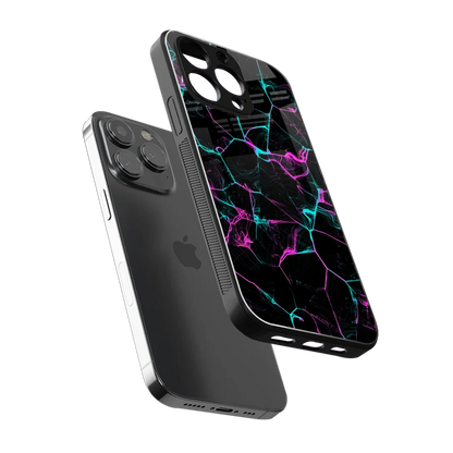 Nebula Veins sleek iphone 15 pro max cover with tempered glass back and TPU edges
