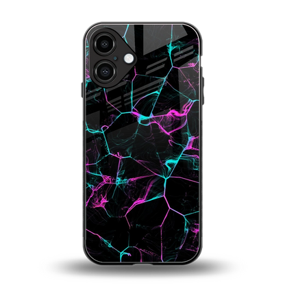 Nebula Veins back phone cover | glass case for iphone 16 plus