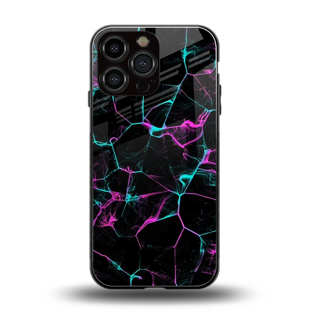 Nebula Veins back phone cover | glass case for iphone 16 pro max