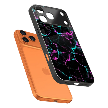 Nebula Veins sleek iphone 17 pro cover with tempered glass back and TPU edges