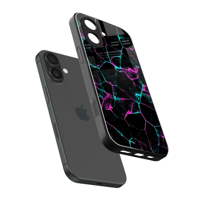 Nebula Veins sleek iphone 17 cover with tempered glass back and TPU edges