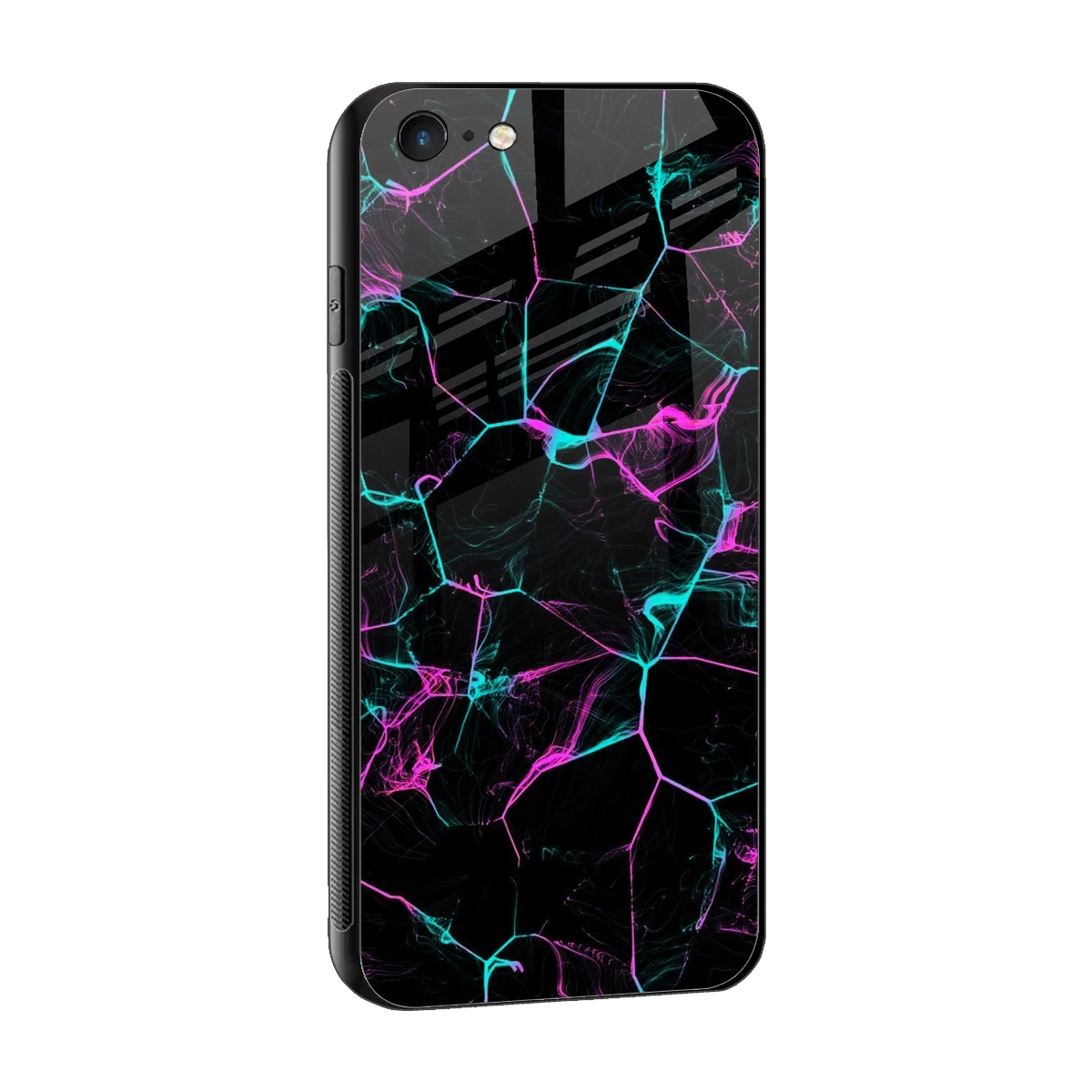 Nebula Veins sleek iphone 6 cover with tempered glass back and TPU edges
