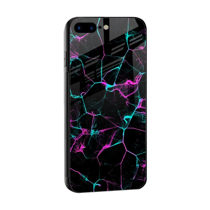 Nebula Veins sleek iphone 8 plus cover with tempered glass back and TPU edges