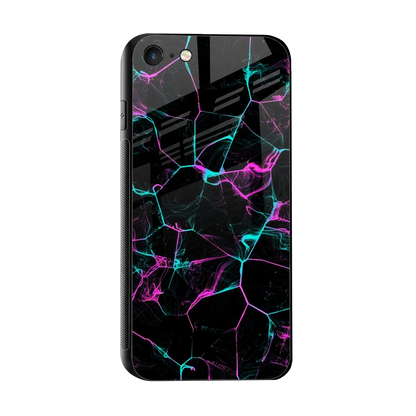 Nebula Veins sleek iphone 7 cover with tempered glass back and TPU edges