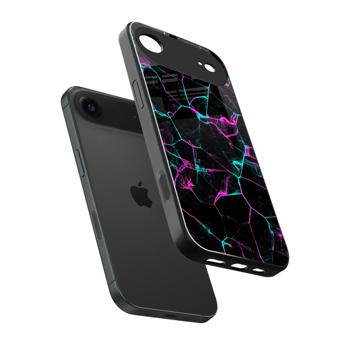 Nebula Veins sleek iphone air cover with tempered glass back and TPU edges