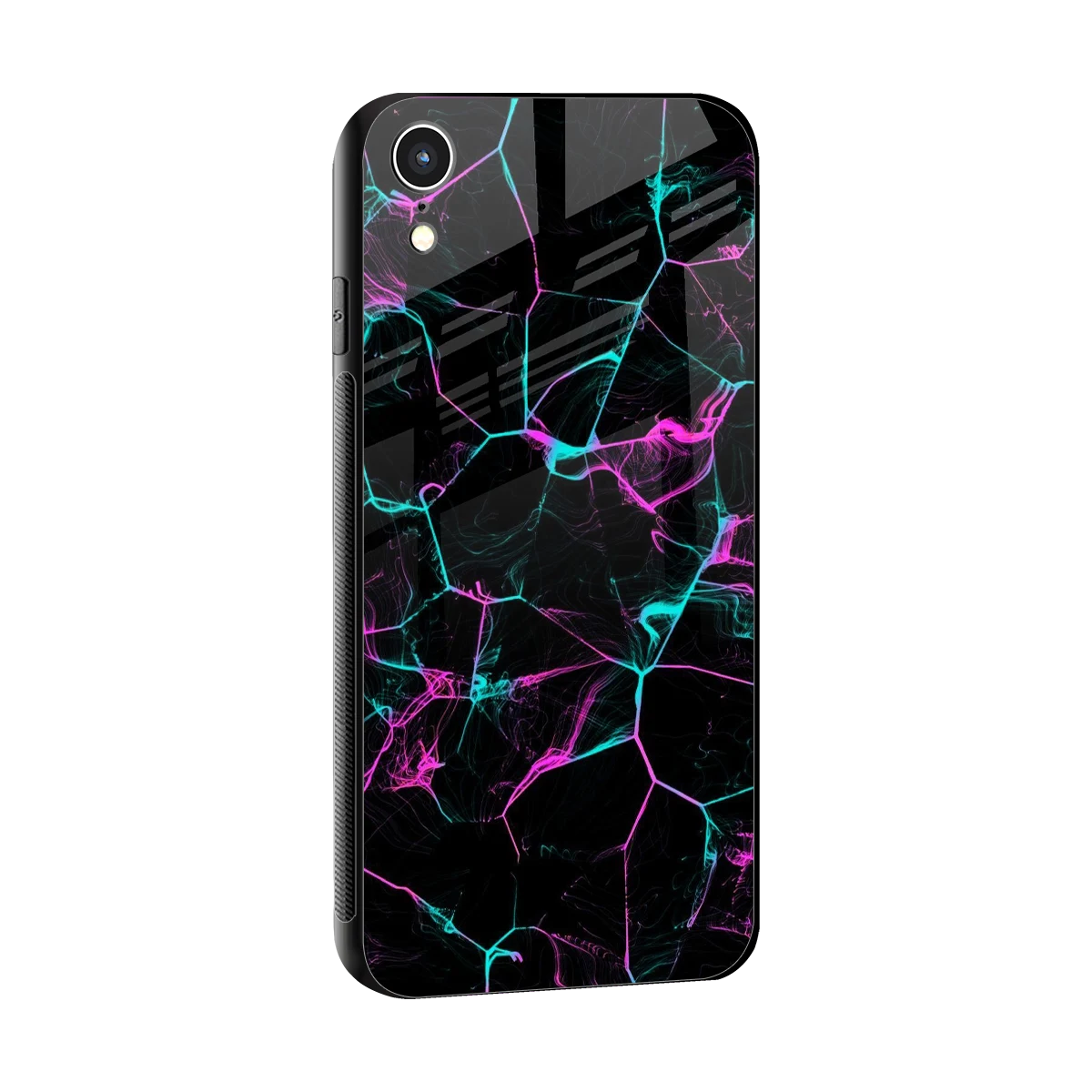 Nebula Veins sleek iphone xr cover with tempered glass back and TPU edges