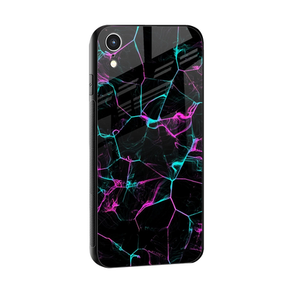 Nebula Veins sleek iphone xr cover with tempered glass back and TPU edges