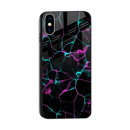 Nebula Veins sleek iphone xs cover with tempered glass back and TPU edges