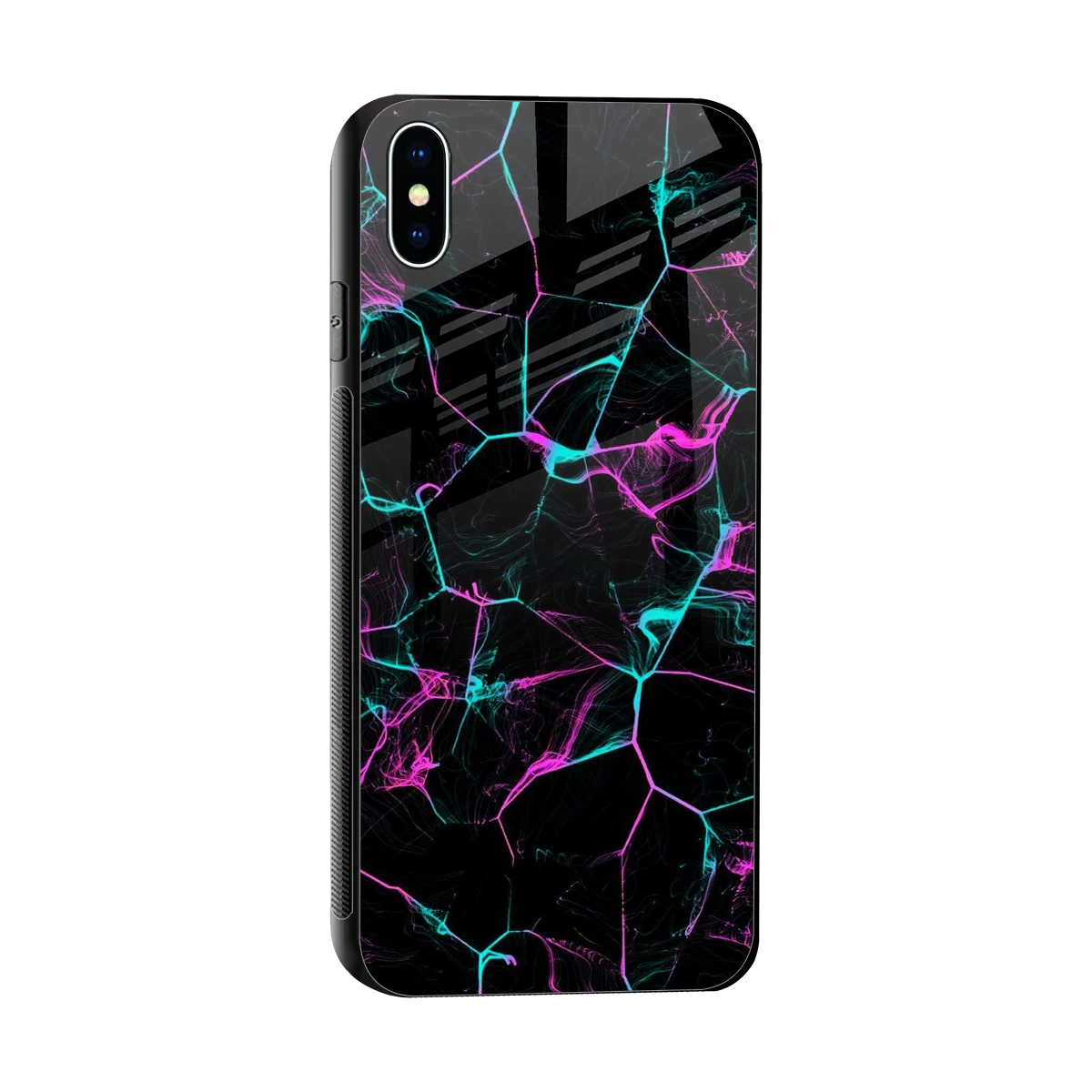 Nebula Veins sleek iphone xs max cover with tempered glass back and TPU edges