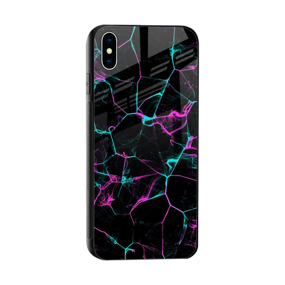 Nebula Veins sleek iphone xs max cover with tempered glass back and TPU edges